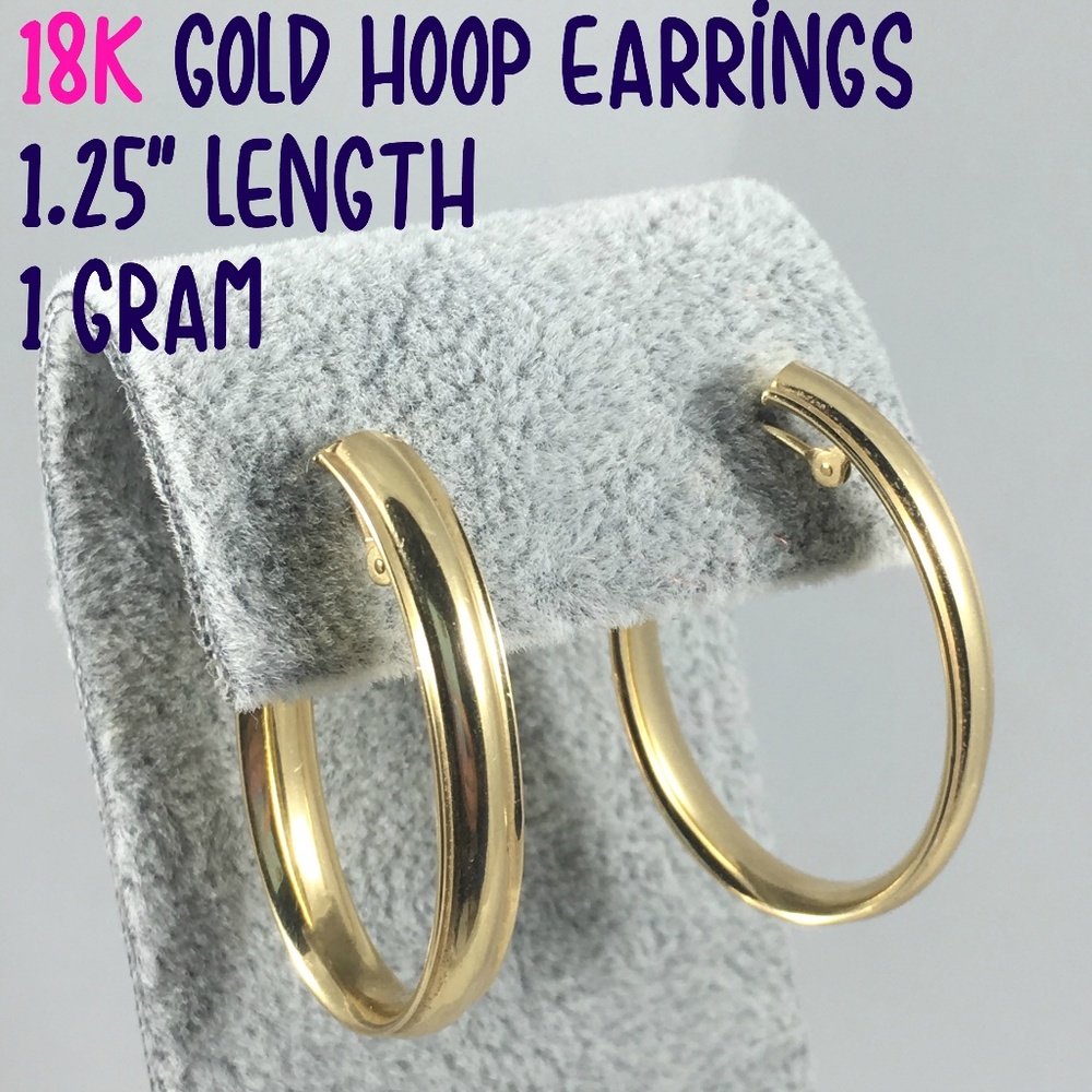 18K Gold Hoop Earrings